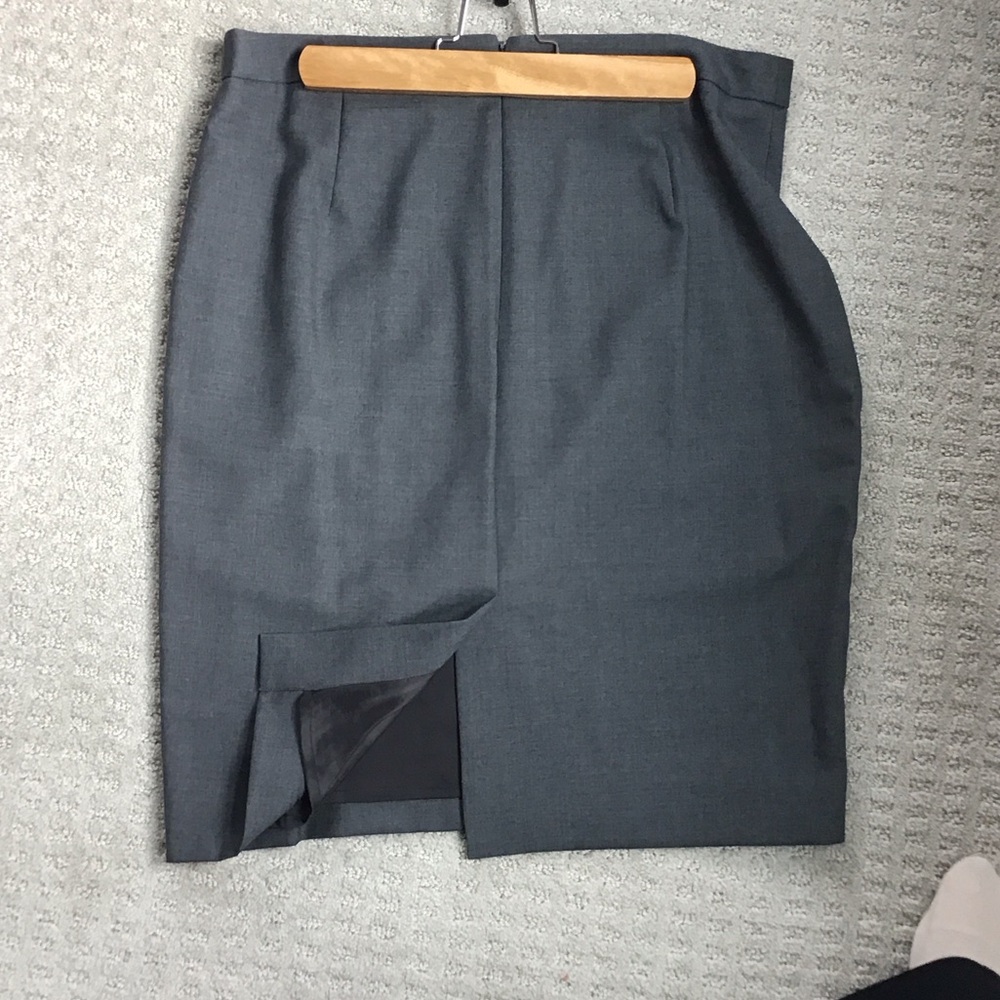 J. Crew Dark Gray Two-Piece Suit Blazer and Pencil skirt - Picture 3 of 5